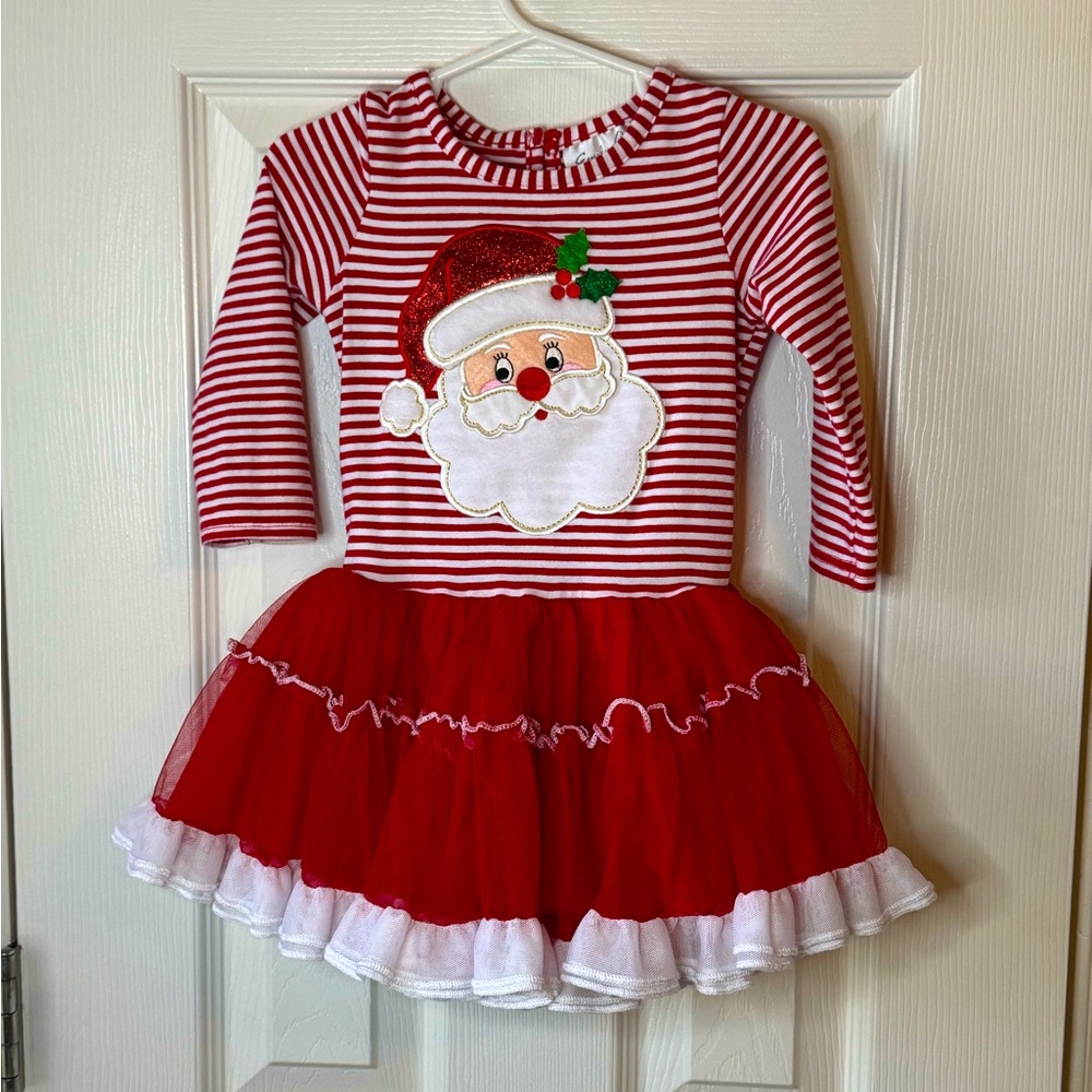 Toddler Girl 2T Red and White Santa Holiday Dress by Emily Rose